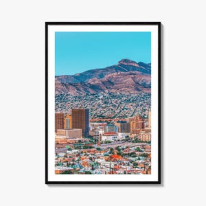 El Paso Colorful Poster Print, El Paso Photo Wall Art, El Paso Wall Decor, El Paso Travel Print, El Paso Street Map Poster, City Map