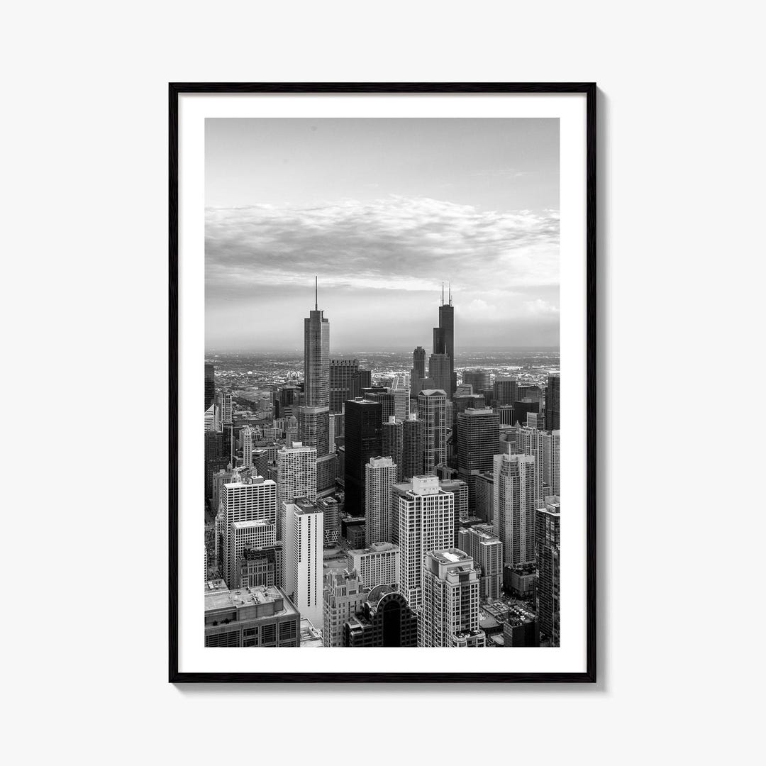 Chicago Skyline Black and White Fine Art Photo Print, Illinois USA ...