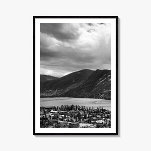 Impressão de pôster fotográfico de Estes Park, arte em preto e branco de Estes Park, fotografia de Estes Park, viagens a Estes Park, pôster com mapa de Estes Park