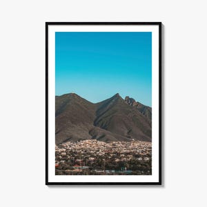 Impresión de póster colorido de Monterrey, arte mural fotográfico de Monterrey, decoración de Monterrey, impresión de viaje de Monterrey, póster del mapa de calles de Monterrey, mapa de la ciudad