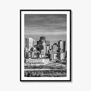 Edmonton Foto Poster Druck, Edmonton Schwarz und Weiß Wandkunst, Edmonton Wand Fotografie, Edmonton Reise, Edmonton Karte Poster