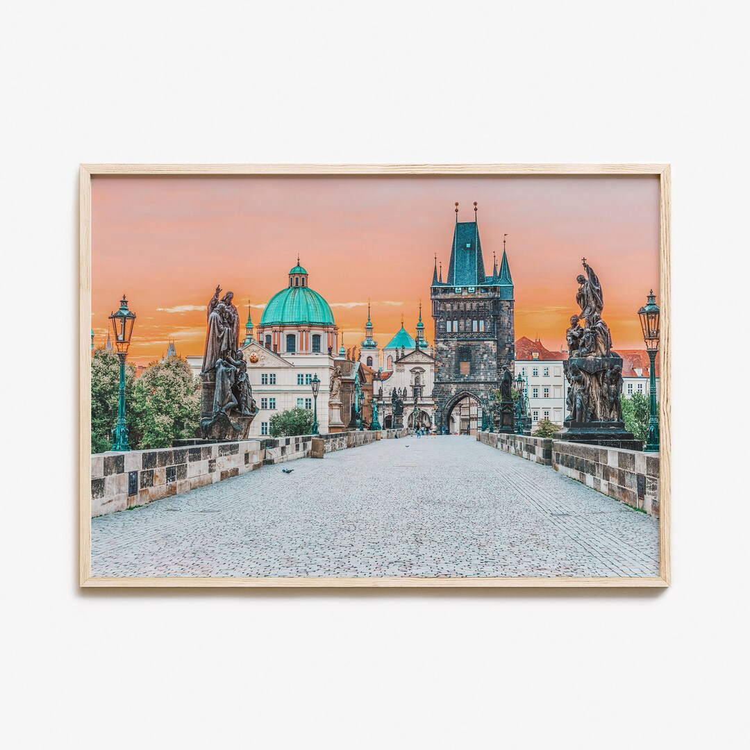 Prague Colorful Poster Print Horizontal, Prague Photo Wall Art, Prague