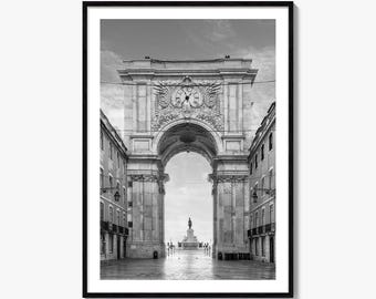Lisbon Photo Poster Print No 2, Lisbon Black and White Wall Art, Lisbon Wall Photography, Lisbon Travel, Lisbon Map Poster