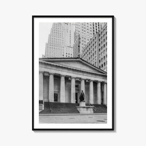 Wall Street Photo Poster Print, Wall Black and White Wall Art, Wall Photography, Travel, Wall  Map Poster