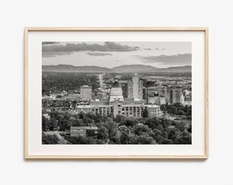 Salt Lake City Photo Poster Print Horizontal, Salt Lake City Black and White Wall Art, Wall Photography, Travel, Map Poster