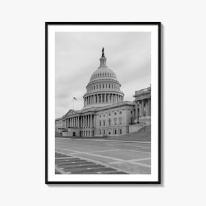 Capitol Hill Photo Poster Print, Capitol Hill Black and White Wall Art, Photography, Capitol Hill Travel, Map Poster