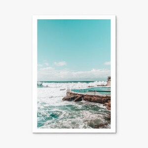 Bronte Beach Ocean Pool Fine Art Photo Print, sydney poster, white border, print only (unframed)