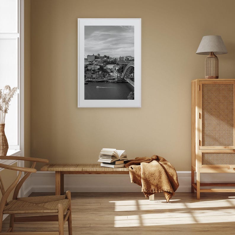 Porto Photo Poster Print, Porto Black and White Wall Art, Porto Wall