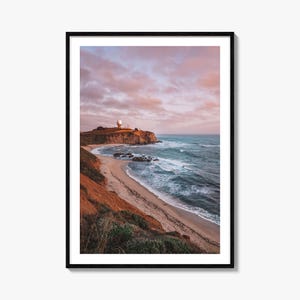 Half Moon Bay Bunt Poster Druck, Half Moon Bay Fotokunst, Half Moon Bay Dekor, Reise-Druck, Half Moon Bay Straßenkarte Poster, Stadt Karte