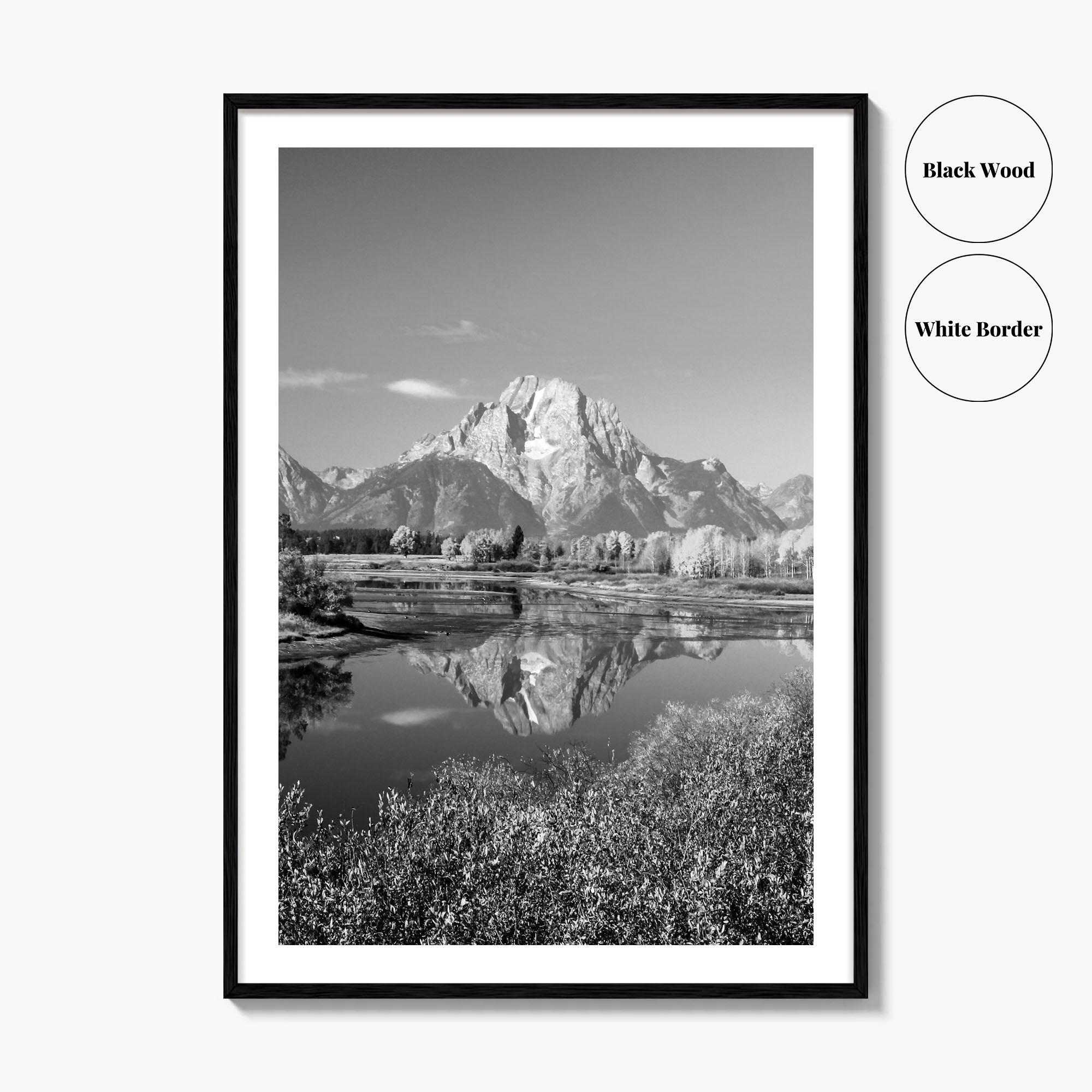 Grand Teton Black and White Fine Art Photo Print, Jackson Hole ...