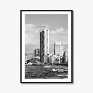 Beirut Foto Poster Druck, Beirut Schwarz und Weiß Wandkunst, Beirut Wand Fotografie, Beirut Reise, Beirut Karte Poster