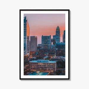 Charlotte Colorful Poster Print No 2, Charlotte Photo Art, Charlotte Decor, Charlotte Travel Print, Charlotte Street Map Poster, City Map