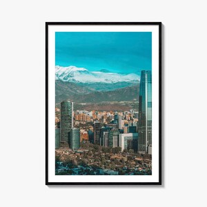 Santiago De Chile Colorful Poster Print No 1, Santiago De Chile Wall Art, Decor, Travel Print, Santiago De Chile Street Map Poster, City Map