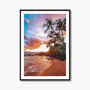 Maui Colorful Poster Print No 2, Maui Photo Wall Art, Maui Wall Decor, Maui Travel Print, Maui Street Map Poster, City Map