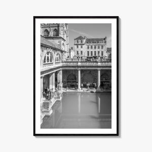 Bath Photo Poster Print, Bath Black and White Wall Art, Bath Wall Photography, Bath Travel, Bath Map Poster