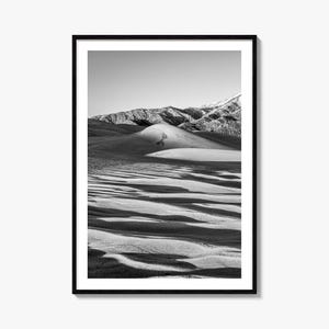 Great Sand Dunes National Park Foto Poster Druck, Great Sand Dunes National Park Schwarz und Weiß Kunst, Fotografie, Reise, Karte Poster
