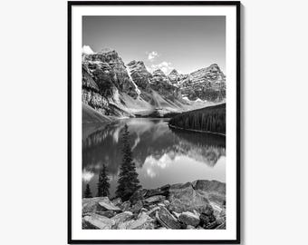 Rocky Mountain National Park Photo Poster Print, Rocky Mountain Black and White Wall Art, Rocky Mountain Wall Photography, Map Poster