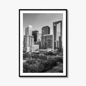 Houston Foto Poster Nr. 1, Houston Schwarz-Weiß-Wand-Kunst, Houston Wand Fotografie, Houston Reise, Houston Karte Poster
