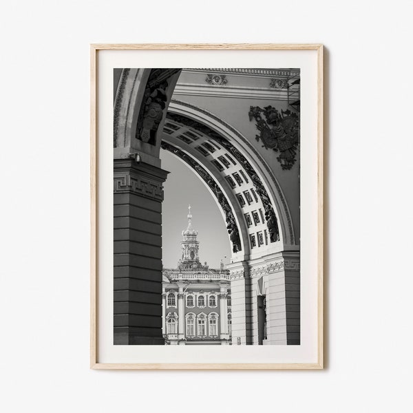 St. Petersburg Photo Poster Print Russia No 2, St Petersburg Black and White Art, Saint Petersburg Wall Photography, Travel, Map Poster