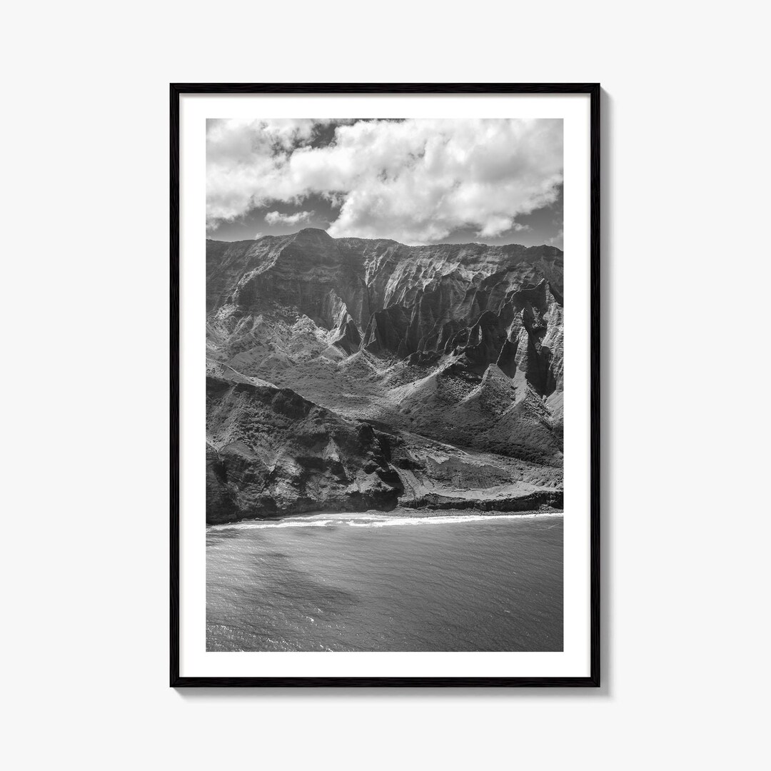Na Pali Coast Black and White Fine Art Photo Print, Kauai Hawaii Poster ...