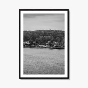Lake Of The Ozarks Foto Poster Druck, Lake Of The Ozarks Schwarz Weiß Wandkunst, See Fotografie, Reise, Karte Poster