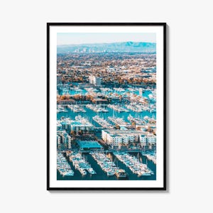 Marina Del Rey Colorful Poster Print, Marina Del Rey Photo Wall Art, Marina Del Rey Wall Decor, Travel Print, Street Map Poster, City Map