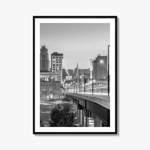 Youngstown Foto Poster Druck, Youngstown Schwarzweiß Wandkunst, Youngstown Wand Fotografie, Youngstown Reise, Karte Poster