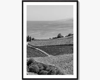 Baskenland Foto Poster Druck, Basken Schwarz Weiß Wandkunst, Basken Wand Fotografie, Basken Reise, Basken Karte Poster