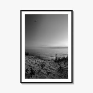 Lake Michiganchien Foto Plakat-Druck Nr. 3, Lake Lakengigigin Schwarzweiss-Kunst, Lake MIchigan Wall Fotografie, Reise, Karte Plakat