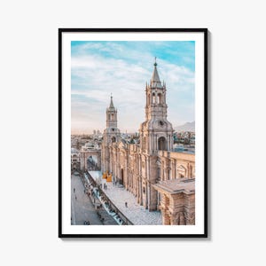 Póster colorido de Arequipa, arte mural fotográfico de Arequipa, decoración de pared de Arequipa, impresión de viaje de Arequipa, póster del mapa callejero de Arequipa, mapa de la ciudad