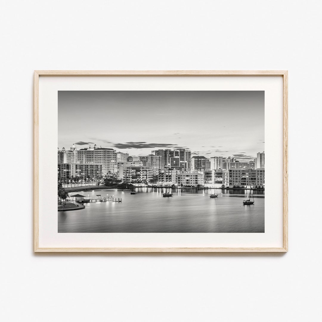 Sarasota Photo Poster Print Horizontal, Sarasota Black and White Wall