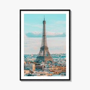 パリのカラフルなポスタープリントNo.1、パリの写真ウォールアート、パリの壁飾り、パリの旅行プリント、パリのストリートマップポスター、市街地図