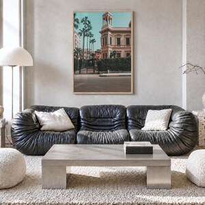 Alexandria Fine Art Photo Print, al-iskandariyah poster, full image (no border) in a natural wood frame, hanging in a living room