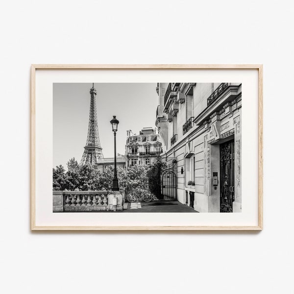 Paris Photo Poster Print Horizontal No 2, Paris Black and White Art, Wall Photography, Travel, Paris Map Poster