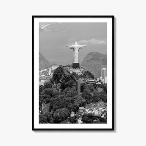 Póster fotográfico de Río de Janeiro Impresión No 2, Arte en blanco y negro de Río de Janeiro, Fotografía de pared de Río de Janeiro, Viajes, Cartel de mapa