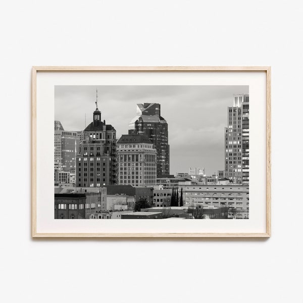 Sacramento Photo Poster Print Horizontal, Sacramento Black and White Wall Art, Sacramento Wall Photography, Travel, Map Poster