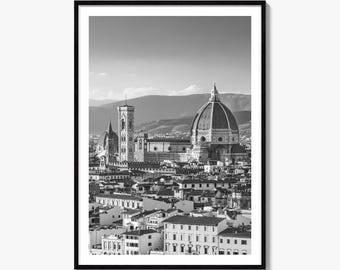 Florence Black and White Fine Art Photo Print, Tuscany Poster, Italy Wall Decor