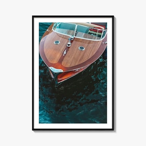 Lake Como Colorful Poster Print No 3, Speedboat Photo Wall Art, Wall Art Boho Decor, Photography Poster Print, Colorful Wall Art