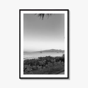 Lahaina fotoposter print, Lahaina zwart-witte muurkunst, Lahaina muurfotografie, Lahaina reizen, Lahaina kaart poster