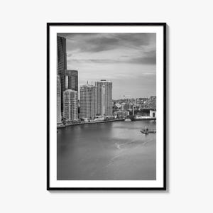 Brisbane Foto Poster Druck Nr. 2, Brisbane Schwarzweiß Kunst, Brisbane Wand Fotografie, Brisbane Reise, Brisbane Karte Poster