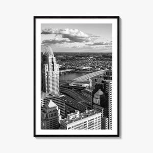 Cincinnati Foto Poster Druck Nr. 1, Cincinnati Schwarz Weiß Kunst, Cincinnati Fotografie, Cincinnati Reise, Cincinnati Karte Poster