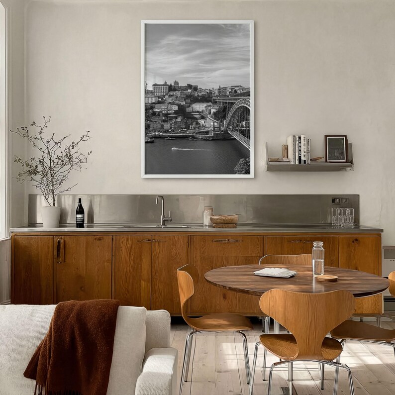 Porto Skyline schwarz weiss Fine Art Foto, der Douro Fluss Portugal Poster Bild 13
