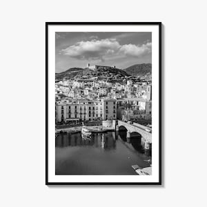 Sardinia Photo Poster Print, Sardinia Black and White Wall Art, Sardinia Wall Photography, Sardinia Travel, Sardinia Map Poster