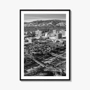 Reno Foto Poster Druck, Reno Schwarz Weiß Wandkunst, Reno Wand Fotografie, Reno Reise, Reno Karte Poster