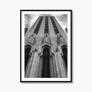 Impressão de pôster fotográfico de Tulsa nº 3, arte de parede em preto e branco de Tulsa, fotografia de parede de Tulsa, viagens a Tulsa, pôster com mapa de Tulsa