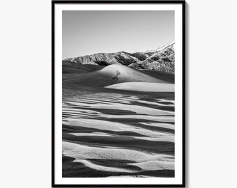 Great Sand Dunes Black and White Fine Art Photo Print, National Park Colorado Poster