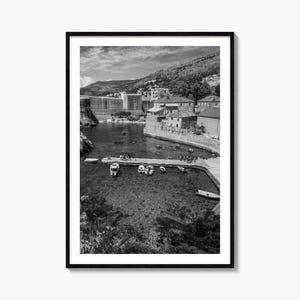 Kroatien Foto Poster Druck, Kroatien Schwarzweiß Wandkunst, Kroatien Wand Fotografie, Kroatien Reise, Kroatien Karte Poster