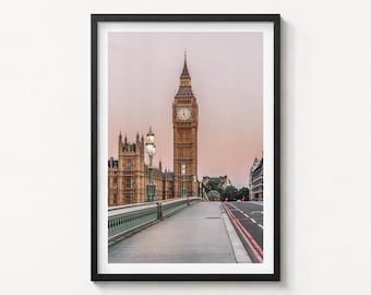 London Fine Art Photo Print, Big Ben Westminster Bridge Poster, England Wall Decor