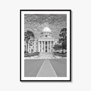 Alabama Photo Poster Print, Alabama Black and White Wall Art, Alabama Wall Photography, Alabama Travel, Alabama Map Poster