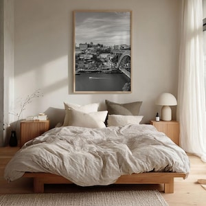 Porto Skyline schwarz weiss Fine Art Foto, der Douro Fluss Portugal Poster Bild 12